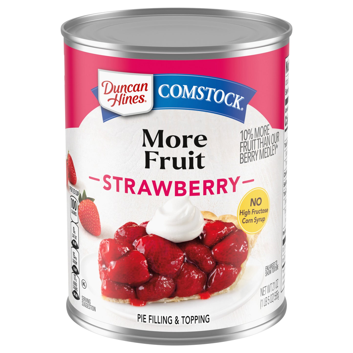 Duncan Hines Comstock Premium Strawberry Pie Filling and Topping, 21 oz.