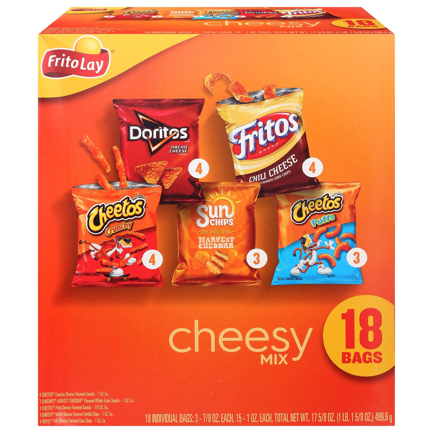 Frito Lay Cheesy Mix Snacks 18 ea