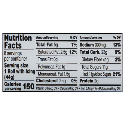 Baker's Harvest Original Cinnamon Rolls with Icing 12.4 oz