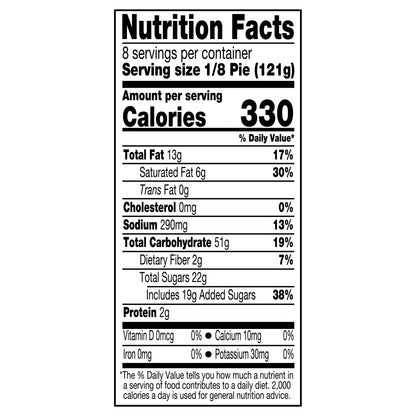 Sara Lee® Traditional Fruit Pie 9" Unbaked Dutch Apple 34oz