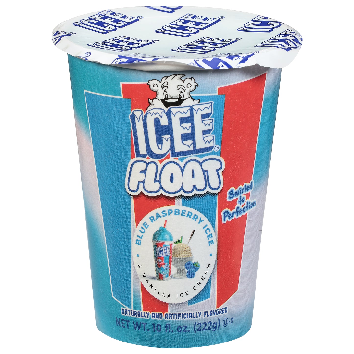 ICEE Float Cup-Blue Rasp/Vanilla 10oz