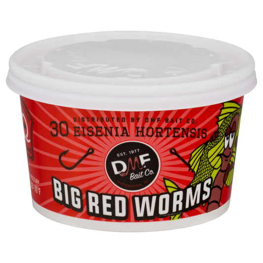 DMF Bait Co. Big Red Worms 30 ea