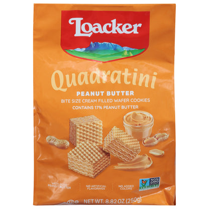 Loacker Quadratini Peanut Butter Wafer Cookies Bite Size 8.82 oz