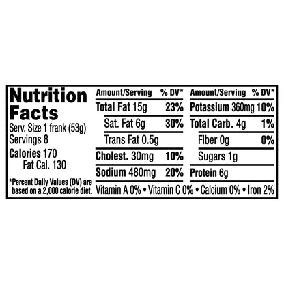 Ball Park Beef Hot Dogs, 8 Count