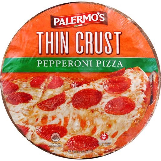 Palermo's Thin Crust Pepperoni Pizza 15.4 oz Shrinkwrapped