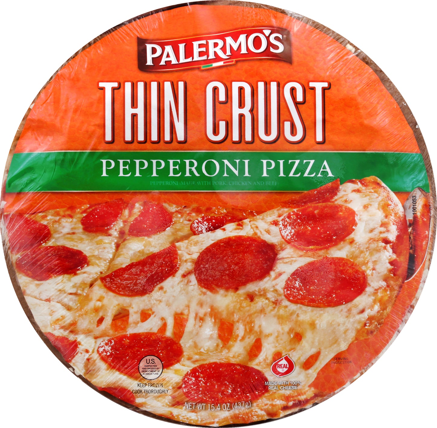 Palermo's Thin Crust Pepperoni Pizza 15.4 oz Shrinkwrapped