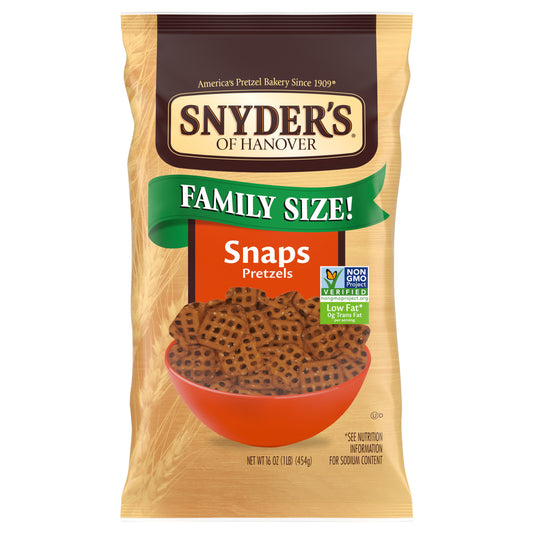 Snyder's of Hanover Family Size Snaps Pretzels 16 oz