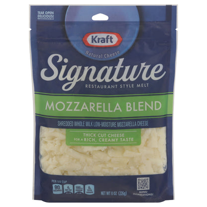 Kraft Signature Shredded Thick Cut Low Moisture Mozzarella Blend Shredded Cheese 8 oz