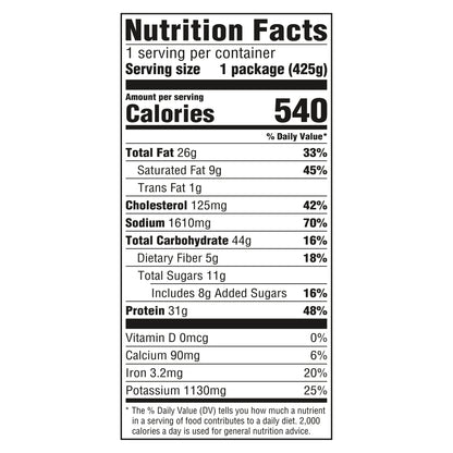 Hungry-Man Combos, Meatloaf and BBQ Sauced Chicken, Frozen Meal, 15 oz.