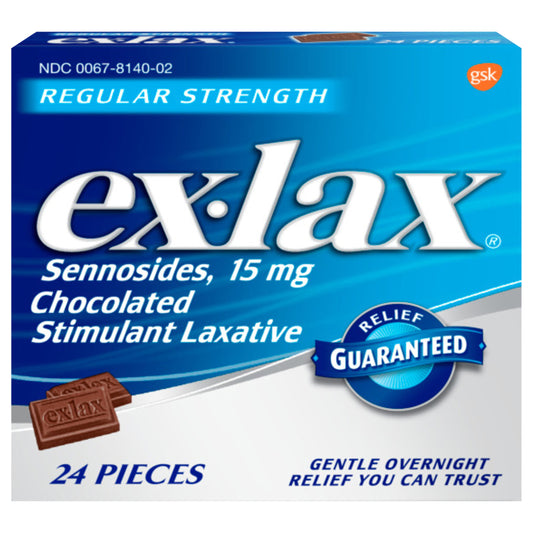 ex-lax Regular Strength Chocolated Stimulant Constipation Relief Laxative Pills - 24 count